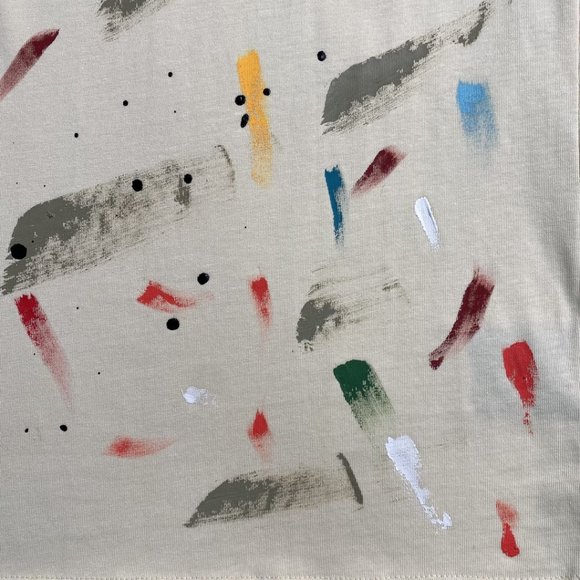 Gallery Cream Short Sleeve Splash Print Letter T-Shirt - Picture 3 of 13